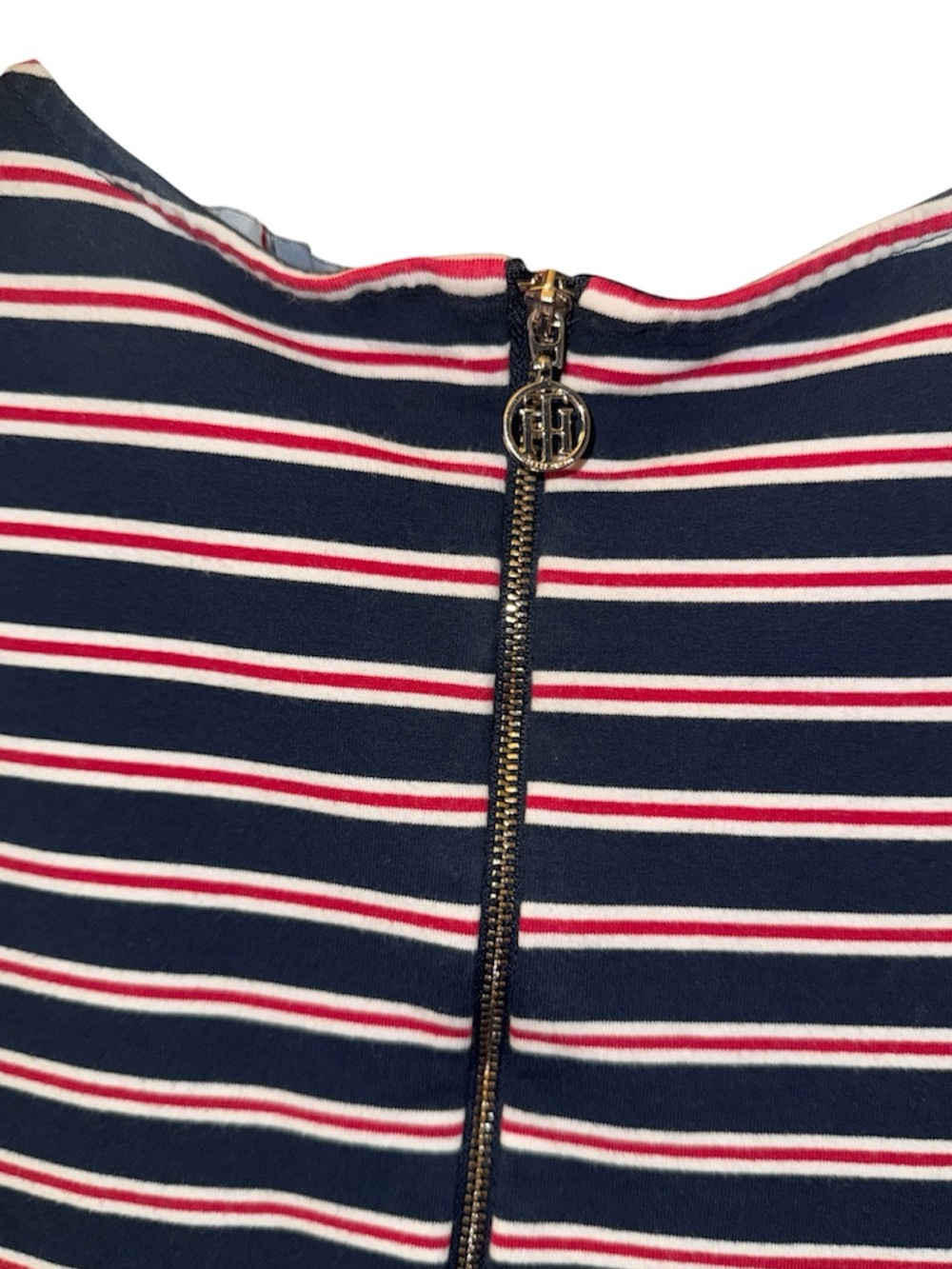 Tommy Hilfiger Navy & Pink Striped Sleeveless Shift Dress - Picture 3 of 4